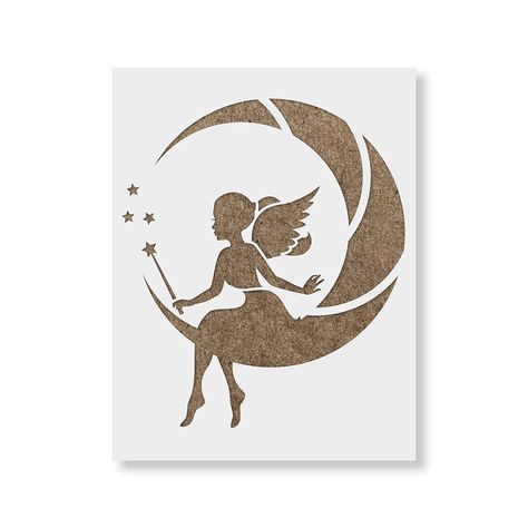 Pola Stensil, Moon Stencil, Crown Stencil, Fairy Stencil, Arrow Stencil, Fairy Moon, Laser Cut Stencils, Fairy Silhouette, Diy Wand