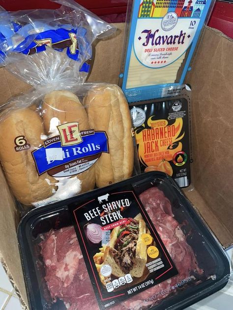 ALDI Aisle of Shame Community | Had so many questions about these delicious sandwiches | Facebook Cheesesteak Subs, Pasta With Ground Beef, Philly Cheesesteak Pasta, Cheesesteak Pasta, Aldi Recipes, Grandma Cooking, Trader Joes Recipes, Green Peppers, Philly Cheesesteak