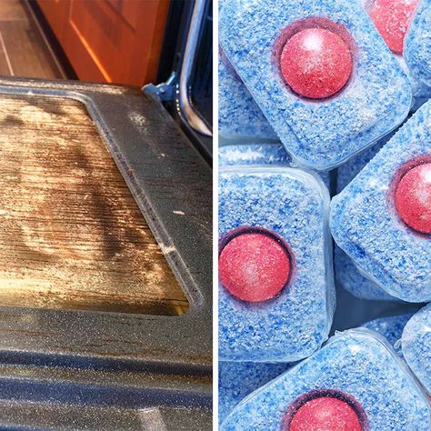 Best Oven Cleaner, Oven Cleaning Hacks, Clean Your Oven, Dishwasher Tabs, Oven Hood, Dishwasher Tablets, Best Oven, Oven Cleaner, Food Stains