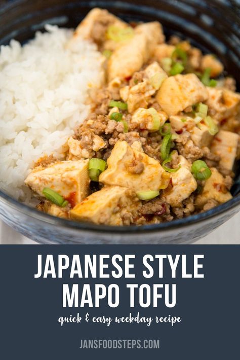 Japanese Mabo Tofu Recipe, Japanese Mapo Tofu, Beef Tofu Recipe, Mapo Tofu Recipe Japanese, Mabo Tofu Recipe, Korean Mapo Tofu Recipe, Ma Po Tofu Recipe, Agedashi Tofu Recipe, Mapo Tofu Recipe Easy