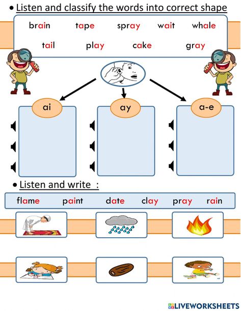 Ay Phonics Worksheet, Oxford Phonics World 1 Worksheet, Phonetics Worksheet, Cvc Reading, Phonics Reading Passages, Cvc Words Kindergarten, Vowel Worksheets, Preschool Reading, Long Vowel