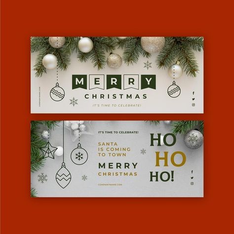 Christmas banners template Free Vector | Free Vector #Freepik #freevector #christmas #winter #template #banner Christmas Website Banner, Christmas Creative Post, Christmas Layout Design, Christmas Banner Design, Gift Box Template Free, Signature Mail, Winter Template, Email Banner, Banner Design Templates