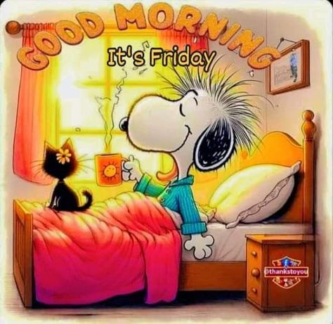 Yeah It’s Friday Gif, Happy Friday Good Morning Funny, Snoopy Happy Friday, Happy Friday Gifs, Friday Night Quotes, Happy Friday Good Morning, Friday Gif, Friday Greetings, Peanuts Quotes