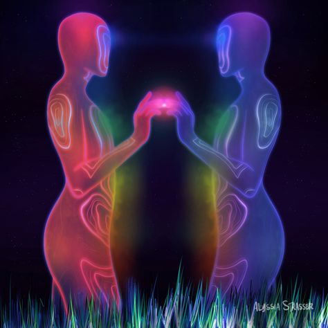 Soulmates Art, Twin Flame Art, Sensory Art, Psychadelic Art, Flame Art, Energy Art, Spiritual Artwork, Aura Colors, Soul Art