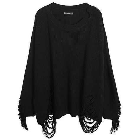 Cropped Black Sweater ($84) ❤ liked on Polyvore featuring tops, sweaters, black, cropped sweater, acrylic sweater and crop top Cropped Black Sweater, Strega Fashion, Png Clothes, Alt Clothes, Sweaters Black, Acrylic Sweater, Distressed Sweaters, Black Jumper, Black Knit Sweater