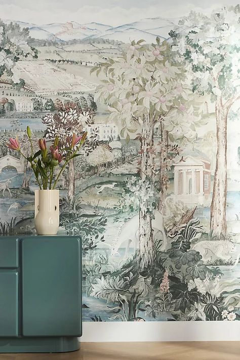 New Furniture & Home Décor | Anthropologie | Anthropologie Wallpaper Unique, French Polynesia, Green Art, Green Tones, Wallpaper Mural, Green Wallpaper, Classic Beauty, Of Wallpaper, British Indian Ocean Territory