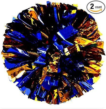 Blue And Gold Pom Poms Cheer, Blue And Yellow Pom Poms Cheer, Gold Pom Poms, Cheerleading Pom Poms, Old Halloween Costumes, Cheer Pom Poms, School Cheer, Cheer Bag, Plastic Foil