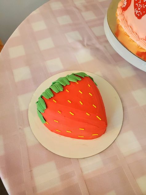 Strawberry shaped smash cake Strawberry Shaped Smash Cake, Berry 1st Birthday Cake Smash, Berry 1st Birthday Smash Cake, Strawberry Shaped Cake, Strawberry Smash Cake, Berry 1st Birthday, Tasty Cakes, 1st Birthday Cake Smash, 1st Birthday Party Themes