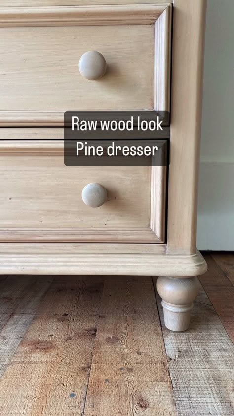 This outdated, orange pine dresser was in need of an update. I stripped the dresser using @stripwell QCS and which took off the topcoat but… | Instagram Whitewash Pine Dresser, Staining Pine Furniture, Sanded Pine Furniture, Pine Nightstand Makeover, Refinishing Pine Furniture, Pickled Oak Stain On Pine, Pine Upcycled Furniture, Refinished Pine Dresser, Painted Pine Dresser