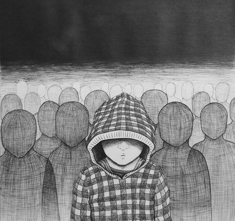 Are We Alone? - An Odyssey Beyond The Limitations Of Science Dork Diaries Characters, Crowd Drawing, Person Sketch, Alone In A Crowd, Lead Pencil, Person Drawing, Social Art, Art Folder, Ethereal Art