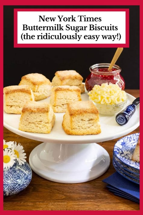 New York Times Buttermilk Sugar Biscuits (the ridiculously easy way!) Sugar Biscuits Recipe, Easy Biscuit Recipes, Parmesan Biscuits, Brunch Muffins, Raspberry Freezer Jam, Peach Freezer Jam, Buttermilk Biscuits Easy, Easy Biscuit, Sugar Biscuits