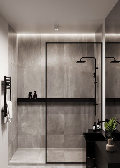 Grey Bathrooms Ideas, Shower Aesthetic Dark, Modern Luxury Bathroom Marble, Modern Minimalist Small Bathroom, Master Toilet, Minimalist Small Bathrooms, Gross Things, Bathroom Design Styles, Minimalist Showers