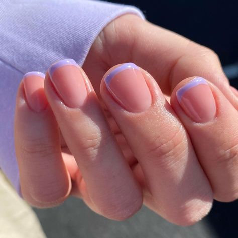 Lilac Manicure, Lilac French Manicure, Heather Nails, Lilac Tip Nails, Nails Lilac, Lilac French Nails, Lilac French Tip Nails, Lilac Nails, Romantic Nails