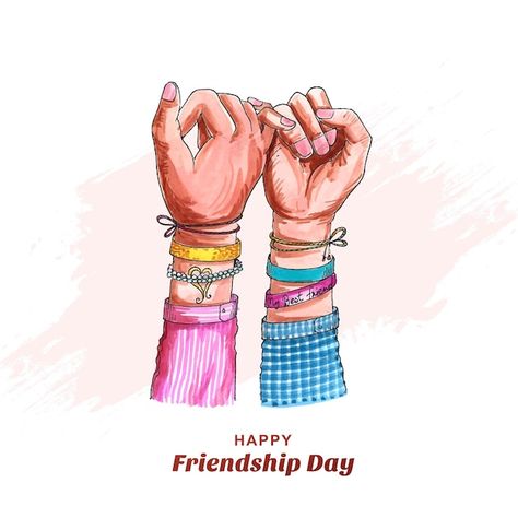 Free vector happy friendship day hand dr... | Free Vector #Freepik #freevector #brotherhood #friendship-background #friendship-day #friends-forever Best Friendship Day Quotes, Happy Friendship Day Images, Happy Friendship Day Quotes, Friendship Day Images, Friendship Day Wishes, 2023 Wishes, Draw Watercolor, International Friendship Day, Happy Couple Quotes