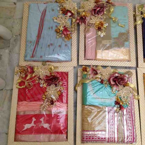 Wedding Wrapping Ideas Indian Wedding Gifts, Wedding Gift Pack, Wedding Gifts For Bride And Groom, Bridal Gift Wrapping Ideas, Wedding Gift Ideas, Diy Wedding Gifts, Packing Ideas, Wedding Gifts Packaging, Wedding Gift Wrapping