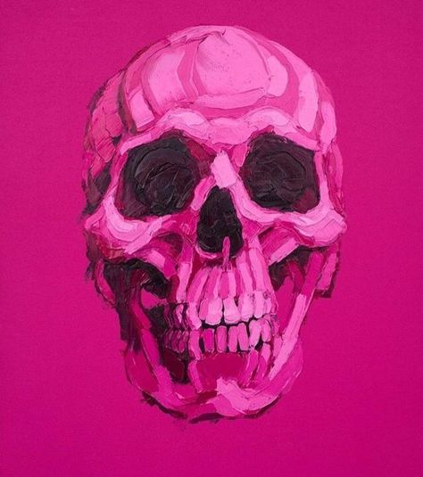 Pink Skull, Pink Pink, Human, Pink, Black, Art