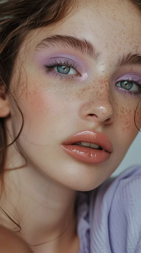 Eyeshadow Inspo Colorful, Everyday Purple Eyeshadow, Lavender Makeup Aesthetic, Makeup Colorful Creative, Bright Eye Makeup Natural, Subtle Colorful Makeup, Tangled Inspired Makeup, Eye Makeup Ideas Colorful, Subtle Colorful Eye Makeup