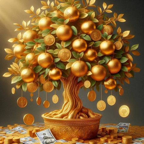 Golden Tree Challenge by @celedrine_art #celedrineapril2024 Thank you so much @galactic_ai_art for inviting me! Well, I need one of this at home. 😜 For this I would like to invite: @margareth_ai_creative @mr_jones_nc @projectsclipintoai @layla95manuel94 Thanks!!! #aiart #iaart #iaarte #iaartebr #ia #inteligenciaartificial #ai #creators #artificialinteligence #instaart #digitalart #aiartcommunity Money Abundance Wallpaper, Savings Image, Abundance Images, Goddess Symbols, Money Wallpaper Iphone, Lucky Wallpaper, Whatsapp Wallpaper Cute, Tree Of Life Art, Golden Tree