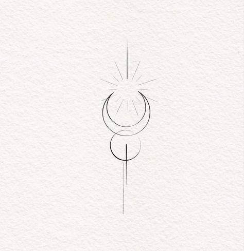 Universe Symbol Tattoo, Eclipse Tattoo Minimalist, Small Warrior Tattoos For Women, Small Spiritual Tattoos For Women, Small Ornamental Tattoo, Spiritual Tattoos For Women, Feminine Moon Tattoo, Eclipse Tattoo, Venus Tattoo