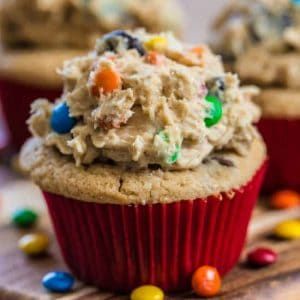 Monster Cookie Dough Cupcakes | The Recipe Critic Monster Cookie Dough, Cookie Dough Cupcakes, Cookie Dough Frosting, Chocolate Chip Cupcakes, Fun Cupcake Recipes, Monster Cookie, The Recipe Critic, Recipe Critic, Peanut Butter Chocolate Chip