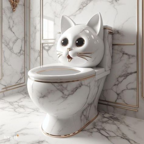 Cat Office Supplies, Toilet Designs, Cool Toilets, Whimsical Bathroom, Beautiful Tree Houses, Cat Heaven, Luxury Toilet, Cat Toilet, Fantasy Decor