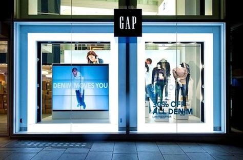 How do you get consumers to stop by your shop window and browse? Gap is using a novel technology developed by FeONIC called “whispering window”. The technology turns solid materials such as glass, wood or plasterboard into music speakers. At the London flagship Gap store the external windows play music to passersby, who frequently stop to try to fathom where the sound is coming from. The same effect can be installed internally on tables, displays and ceilings. http://www.feonic.com/ Retail Innovation, Interactive Retail, Beautiful Shops, Digital Retail, Retail Facade, Shopper Marketing, Shop Facade, Retail Technology, Blue Skin