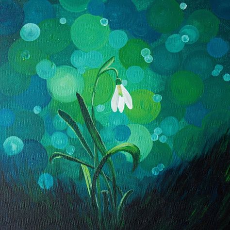 Painting snowdrop with acrylic paints. Snowdrop Painting Acrylic, Snowdrop Painting, Book Ideas, Acrylic Paints, Art Book, Painting Tutorial, Painting Acrylic, New Art, Flower Painting