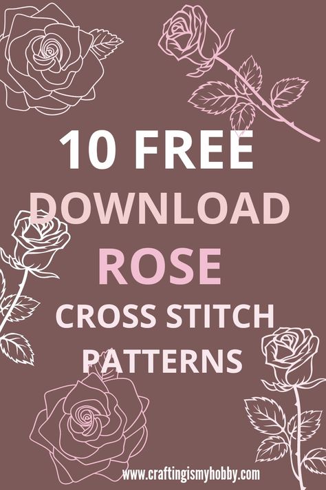 Rose cross stitch pattern Free Rose Cross Stitch Pattern, Cross Stitch Rose Pattern Free Chart Design, Cross Stitch Rose Pattern Free, Cross Stitch Roses, Flower Cross Stitch Pattern Free, Roses Cross Stitch Pattern, Cross Stitch Rose Pattern, Floral Cross Stitch Pattern Free, Free Cross Stitch Patterns Flowers