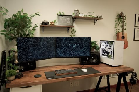 Studio In Casa, Simple Bed Designs, Gaming Setup Ideas, Desktop Setup, Pc Setups, Desk Setups, Bedroom Setup, Gaming Setups, Gaming Room Setup