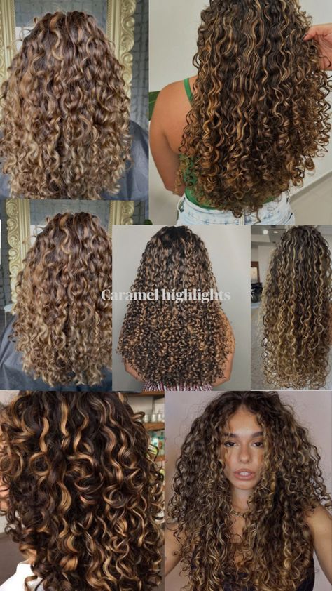 Hair The Same Color As Skin, Caramel Brown Hair Highlights, Full Highlights Curly Hair, Pintura Highlights Curly Caramel, Curly Caramel Highlights, Curly Hair Caramel Highlights, Honey Brown Balayage Curly Hair, Curly Hair With Caramel Highlights, Curly Hair Highlights Caramel