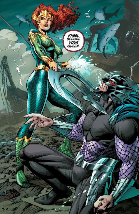 "Kneel Before Your Queen." Queen Morgana, Atlantis Aquaman, Queen Of Atlantis, Mera Dc Comics, Mera Dc, Hulk Sketch, Aquaman Comic, Morgana Pendragon, Dc Comics Girls