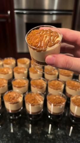 Birthday cake dessert cups! Find the full recipe linked on my profile ... | TikTok Biscoff Cheesecake Cups, Lotus Biscoff Cheesecake, Cheesecake Cups Recipe, Dessert Shooters Recipes, Lotus Biscoff Spread, Biscoff Recipes, Cheesecake Layer, Dessert Cups Recipes, Mini Dessert Cups