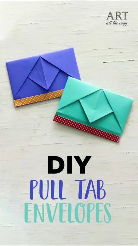 ventunoart on Instagram: DIY Pull Tab Envelopes #artalltheway #papercrafts #envelopmaking #howtomakeenvelopes #simplecrafts #ventunoart Origami Cards, Pink Crafts, How To Make An Envelope, Diy Envelope, Envelope Art, Camping Birthday, Instagram Diy, Paper Folding, Crafts For Girls