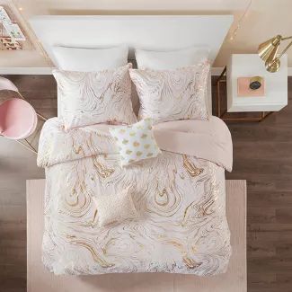 Full/Queen : Duvet Covers : Target Blush And Gold Bedroom, Modern Comforter Sets, Gold Comforter, Modern Comforter, Gold Bedroom, Blush Gold, Reversible Duvet Covers, Bedding Stores, Intelligent Design