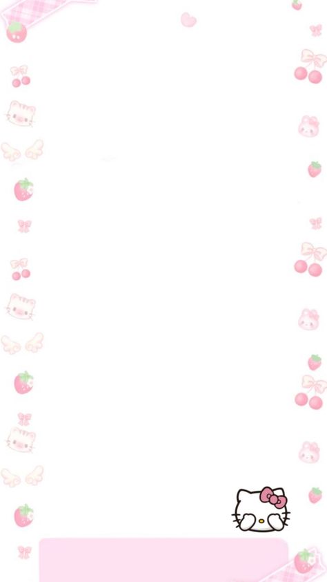 hello kitty wallpaper Hello Kitty Border Design, Writing Background, Desktop Ideas, Hello Kitty Backgrounds, Plains Background, Pink Hello Kitty, Wallpaper Pink, Hello Kitty Iphone Wallpaper, Kitty Wallpaper