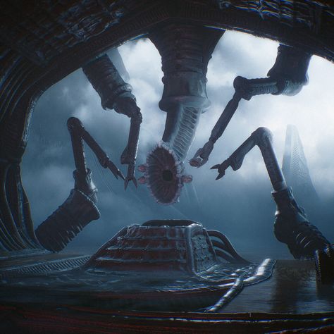 Viscera [UE4], Alec Tucker on ArtStation at https://www.artstation.com/artwork/WKrk9D Scorn Artwork, Delta Green, Giger Art, Lovecraftian Horror, Creepy Things, Arte Alien, Bio Art, Cosmic Horror, Sci Fi Horror