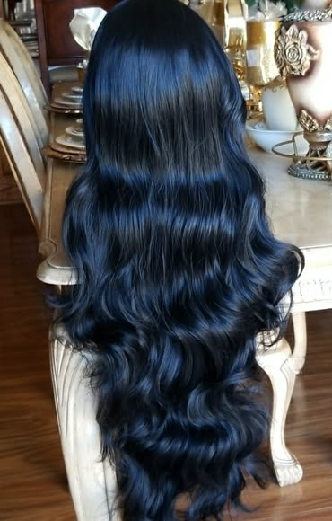 Long Black Blue Hair, Blue Jet Black Hair, Dark Blue Long Hair, Blue Black Hair Long, Blueblack Haircolor, Jet Black Blue Hair, Blueish Black Hair, Jet Blue Black Hair, Wavy Blue Hair