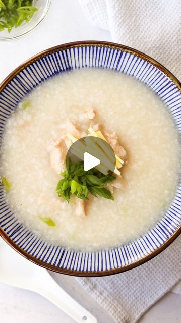 Christie Lai on Instagram: "Easy 25-min. Chicken Congee 📝Recipe link in profile or google ‘christieathome congee’ A delicious comforting rice porridge with chicken, scallions and ginger that satisfies your taste buds! Using a whisk to break down the rice helps to reduce the cooking time of congee from 60 to 25 minutes! If you don’t have a whisk, continue to boil unstirred for another 20-30 minutes until the rice breaks down. #recipe #recipeoftheday #recipes #recipeshare #easyrecipes #newrecipe Chicken Congee Recipe, Chicken Congee, Congee Recipe, Cantonese Food, Rice Porridge, Asian Foods, Rice Grain, Chinese Cooking, Asian Cooking