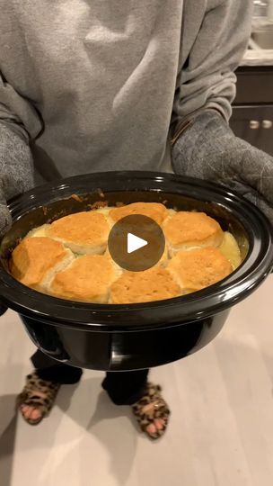 337K views · 4.5K reactions | your family will love this easy crockpot dinner! | your family will love this easy crockpot dinner!

wife makes chicken potpie in a crockpot So easy

this original video was produced by Network Media, LLC... | By Hanna and Zechariah | Bag of frozen chicken cubes.
And then we're going in with some tater tots. Okay. Half a
bag. Chicken and tater tots. Mhm. We got lots of frozen
veggies here. Peas, carrots, corn, Gotta have them. Put it
all in. Cream of chicken soup. Two little cans of that
condensed soup. Plop that in there. Okay. Done. And one cup
of whole milk on top. Wow. Pretty easy. Last step for this
part. Obviously we gotta season it with some salt. Got some
pepper, you know, the classics. Gotta go in there. Pepper. And
since this is chicken pot pie, we g Chicken Potpie Soup Crockpot, Crockpot Chicken Pot Pie, Rotel Recipes, Easy Crockpot Dinners, Recipe Using Chicken, Easy Chicken Pot Pie, Chicken And Biscuits, One Pot Chicken, Frozen Veggies