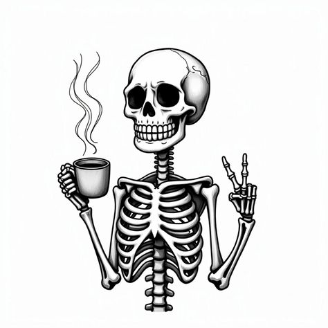 Skeleton design 💀 Delivery service to all parts of the world 🌍 Link in bio 😊. #skeleton #coffee #tshirt #hoodies #shirt #halloweenart #happyhalloween Coffee Skull, Coffee Cup Tattoo, Cup Tattoo, Skeleton Coffee, Fantasy Princess, Skeleton Design, Fantasy Collection, Coffee Tshirt, Dark Beauty