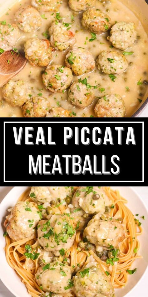 Veal And Pork Meatballs, Ground Veal Recipes Easy, Ground Veal Meatballs, Veal Ground Meat Recipes, Ground Veal Recipes Dinners, Ground Veal, Veal Meatballs Recipe, Ground Veal Recipes, Veal Piccata