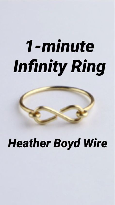 Wire Infinity Ring Diy, Wire Wrapped Infinity Ring, Wore Rings Diy, Flat Wire Rings Diy, Free Ring Tutorials, Infinity Ring Tutorial, Diy Wire Fidget Rings, Diy Wire Projects, Handmade Beaded Rings