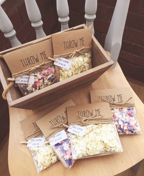 Rustic Personalised Wedding Confetti Bag with by CVweddingsupplies