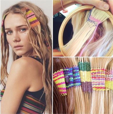 Hair tapestry Boho Hair Wrap, Hair Threading, Hippie Hair, Fantasy Hair, Hair Shows, Festival Hair, Hair Wraps, Pastel Hair, Boho Hairstyles