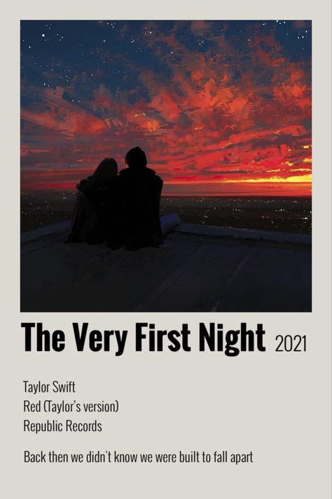 The Very First Night Taylor Swift Poster, The Very First Night Aesthetic, Taylor Swift The Very First Night, The Very First Night Taylor Swift, Taylor Swift Red Songs, The Very First Night, Red Posters, Libros Aesthetic, Red Widgets