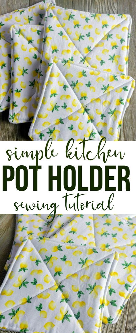 Patchwork Potholders Free Pattern, Sewing Pot Holders Simple, How To Make Pot Holders Simple, Sew Pot Holders Patterns, Simple Pot Holders To Sew, How To Sew A Pot Holder, Sew Potholders Easy, Potholders To Sew Free Pattern Simple, Easy Quilted Potholder Pattern