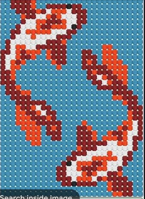 Crocodile Pixel Art, Perler Beads Ideas, Beaded Flowers Patterns, Fish Beads, Art Perle, Pixel Art Templates, Pony Bead Patterns, Hama Bead, Tapestry Crochet Patterns