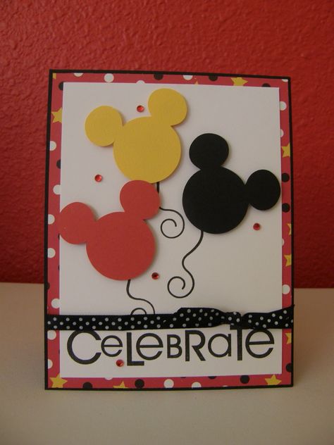 Celebrate mickey birthday diy card Mickey Diy, Disney Craft, Minnie Y Mickey Mouse, Card Easy, Disney Cards, Bday Cards, Mickey Birthday, Mickey And Minnie Mouse, 카드 디자인