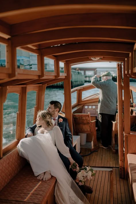 Boat elopement in Halifax Harbour. Photographed by Nova Scotia Wedding Photographer. Nova Scotia Elopement, Boat Elopement, Halifax Harbour, Wedding Boat, Nova Scotia Wedding, To The Lighthouse, Boat Wedding, Breathtaking Photography, Intimate Wedding Ceremony