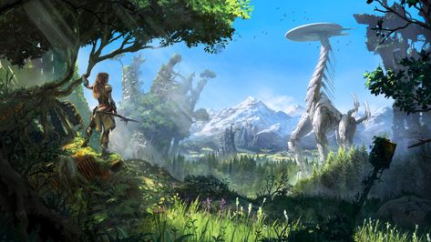 Horizon Zero Dawn Wallpaper, Horizon Zero Dawn Aloy, Concept Art World, Horizon Zero Dawn, Keys Art, 판타지 아트, Video Game Art, Environmental Art, Backgrounds Desktop